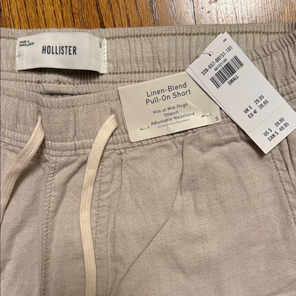 Hollister Beige Linen-Blend Shorts